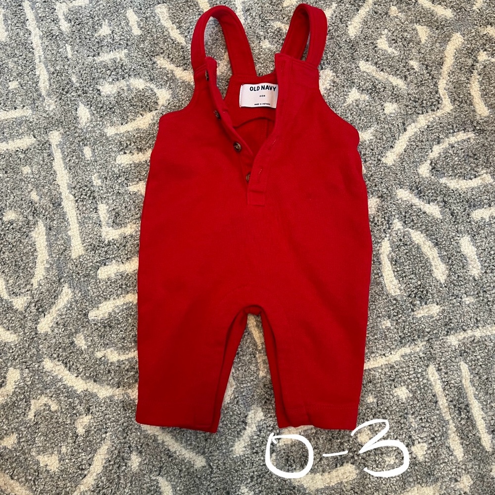 Old Navy Bright Red Kids Overalls